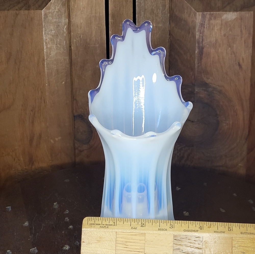 Fostoria "Heirloom" opalescent glass candleholder - Picture 8 of 17